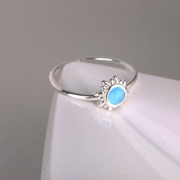 💫 Frhdjs Vintage Sterling Women Silver Adjustable 18K Plated Sun Set Punk Ring - Picture 9 of 9